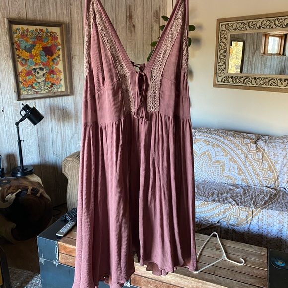 Free People Mini Dress (Mauve) - Picture 3 of 6
